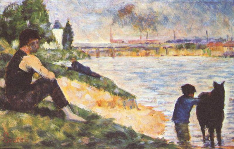 Georges Seurat Knabe mit Pferd France oil painting art